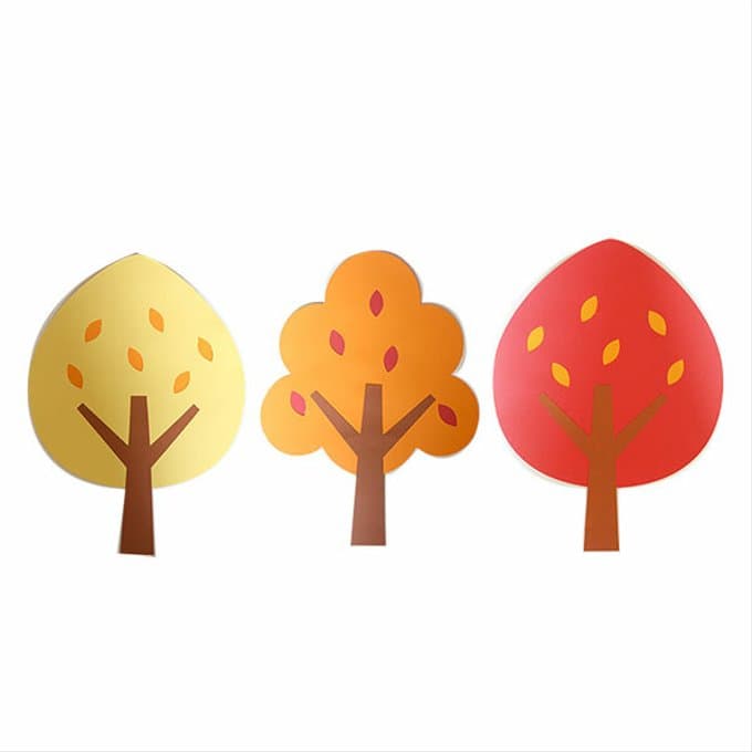 紅葉の秋の木々壁面飾り