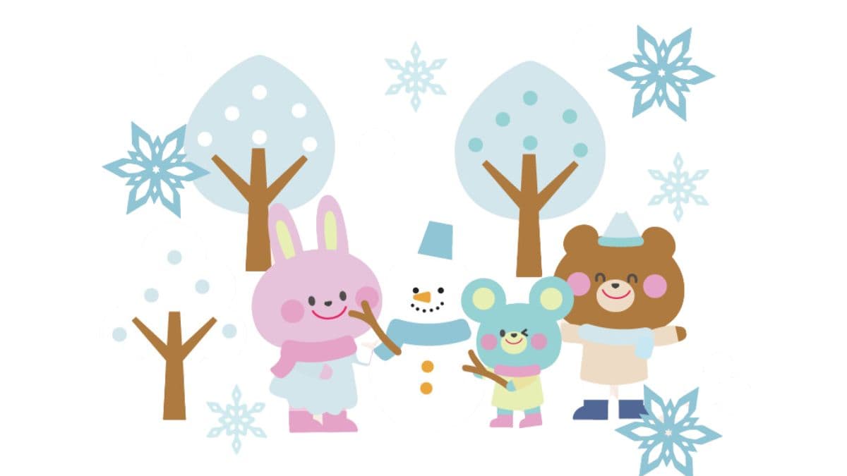 【冬の壁面飾り】楽しい冬の雪まつり